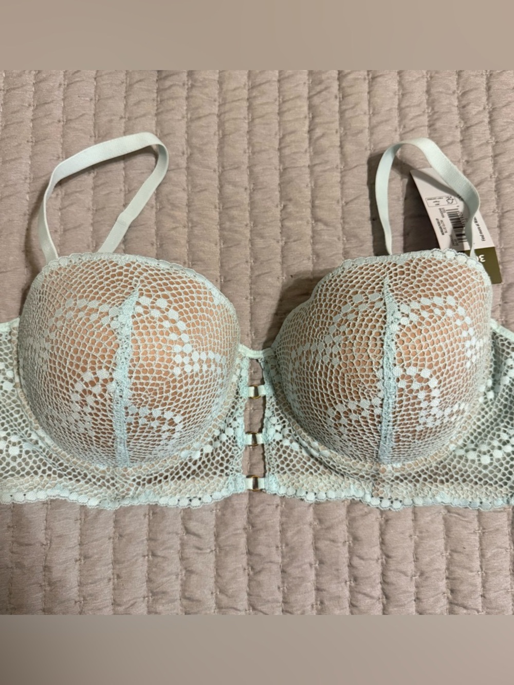 Lace Balconette Bra in Light Mint - Adore Me NWT 36DD